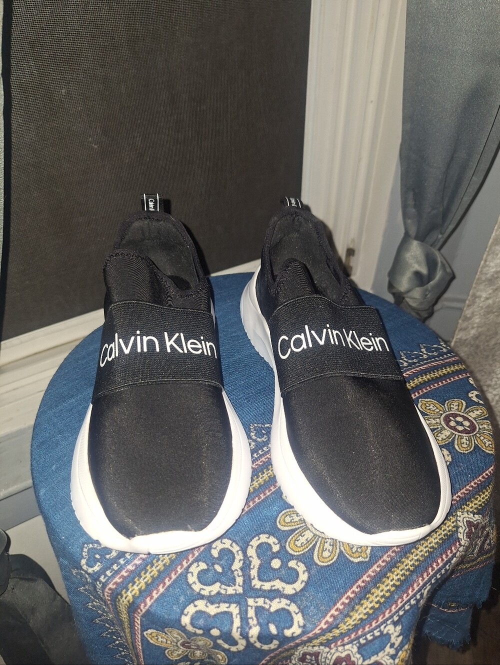 Calvin Klein Uzza Sneakers Black Slip-On Sneakers with White Sole